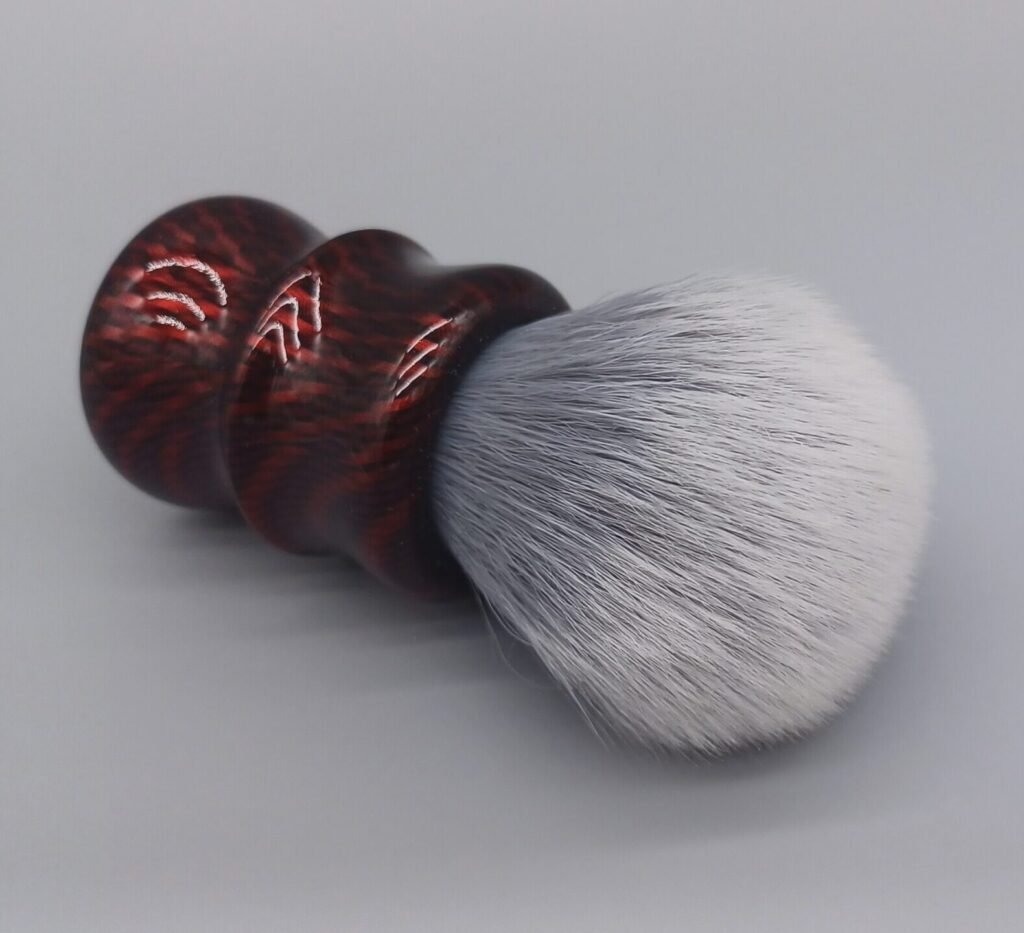 shaving brush red carbon effect