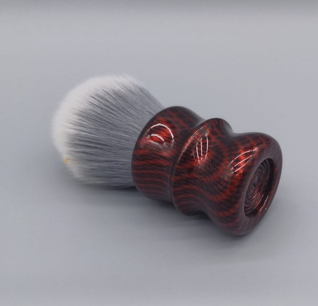 shaving brush red carbon effect