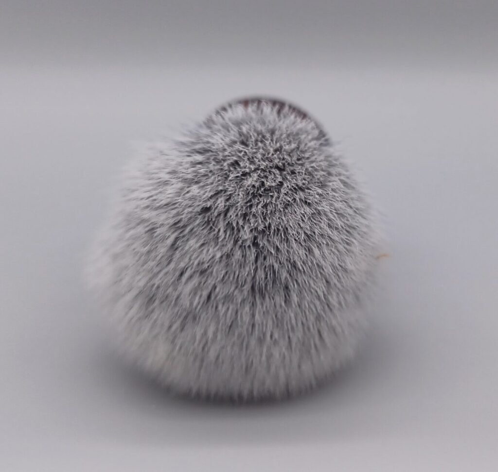 closeup look at the synthetic shaving brush