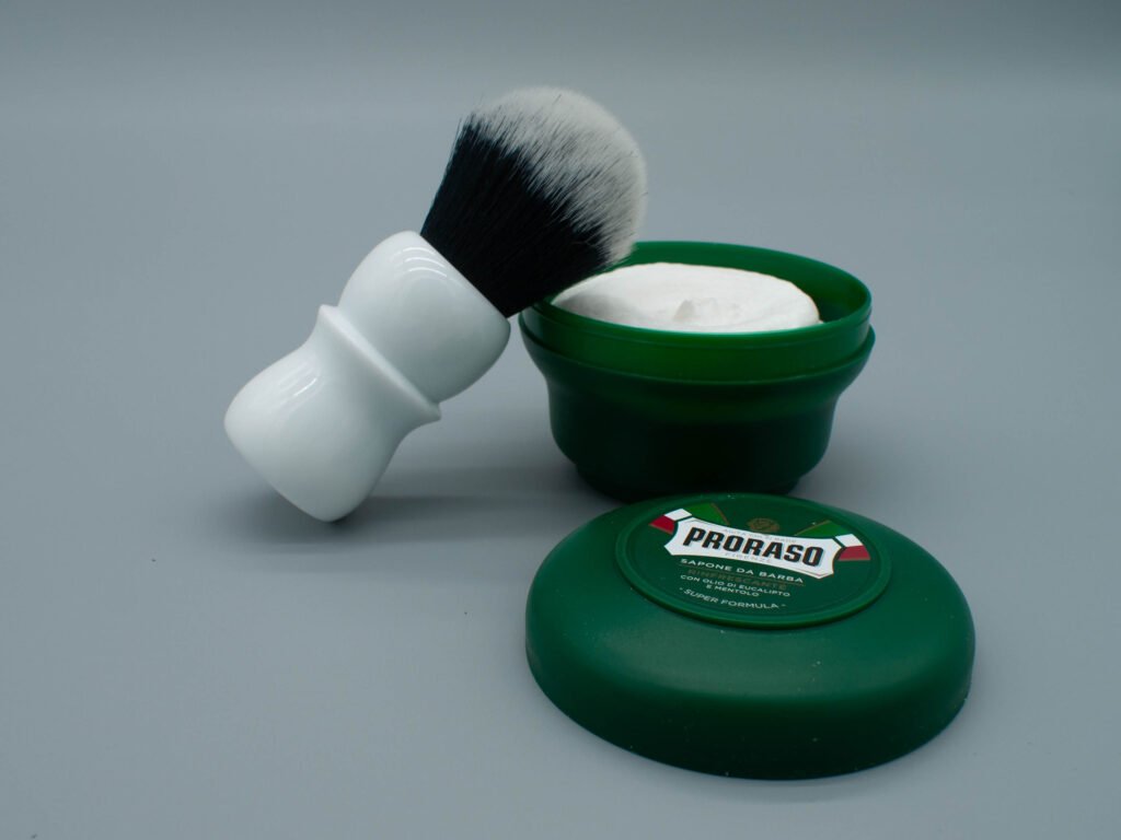 shaving brush and cream